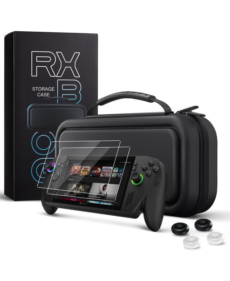 CoBak Hard Carrying Case for ASUS ROG Xbox Ally & ROG Xbox Ally X 7" 2025 - 3 in 1 Accessories Bundle with 2 Screen Protectors, 4 Thumb Grip Caps, 22 SD Card Cartridges, Portable Travel Bag, Black - Image 1